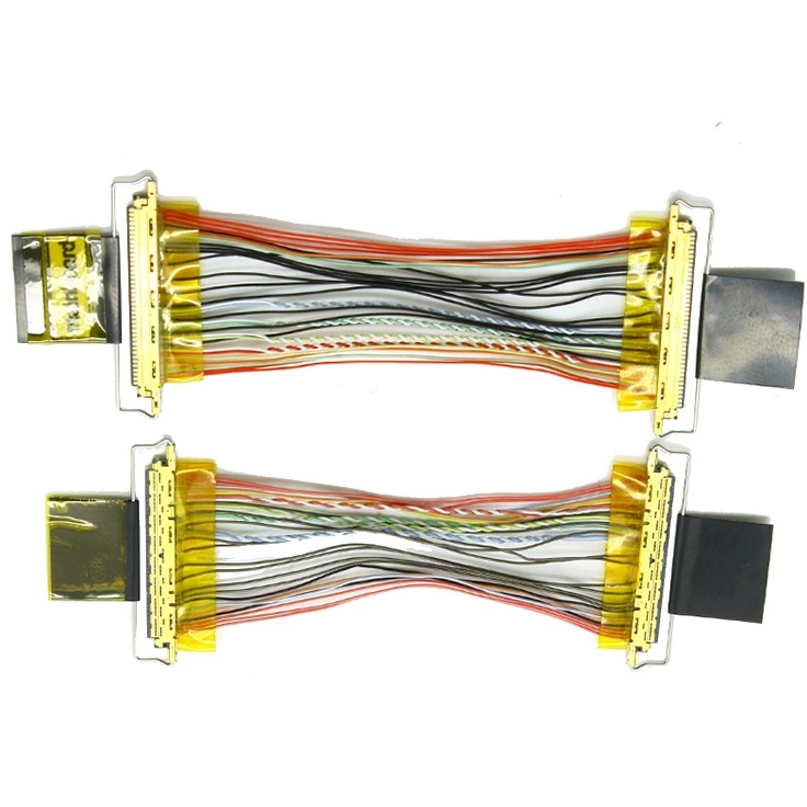 Custom DF80-50S-0.5V(51) micro coax cable assembly I-PEX 20142-050U-20F eDP LVDS cable assembly Manufactory
