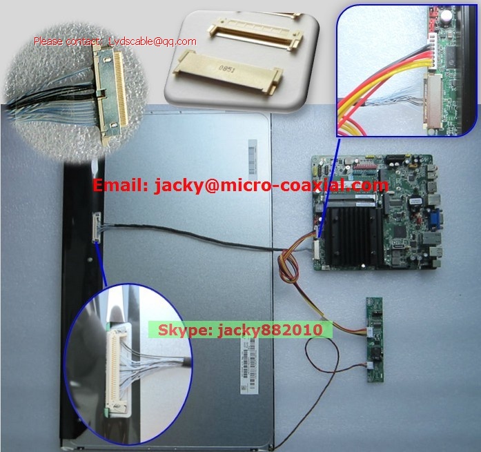 DN2800MT LVDS Panel cable,ACES88441-040 custom LVDS Cable assembly