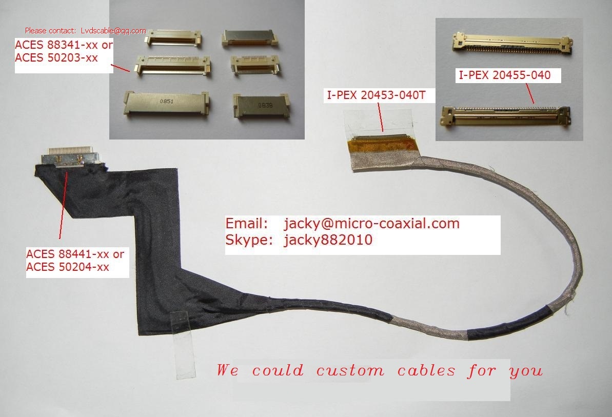 custom edp cable,I-PEX20453-030T,20454-030T,20455-030E,cable assembly