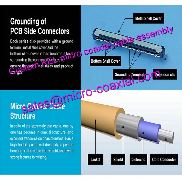 Customized KEL XSL00-48L-C Micro Coaxial Cable KEL USLS00-34-A Micro Coaxial Cable Sony FCB-ER8550 connector 30 pin micro coax cable DI-SC120R Micro Coaxial Cable