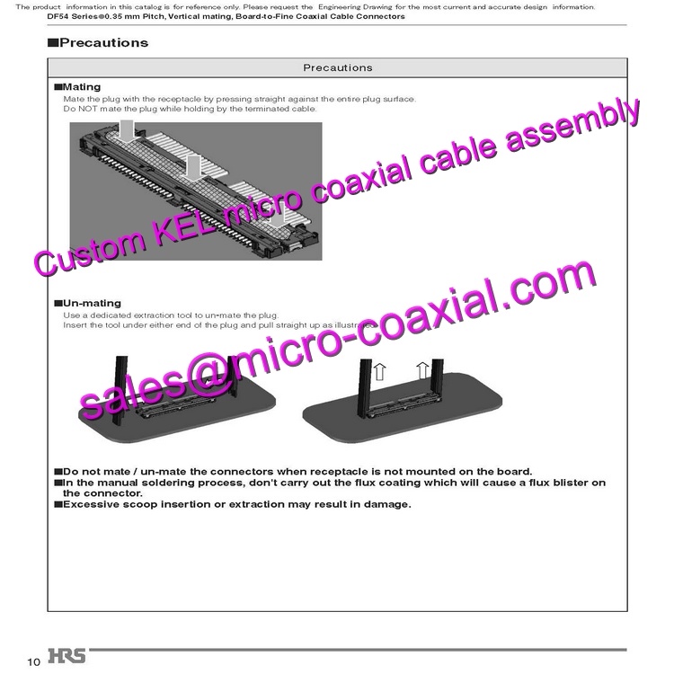 Custom KEL USL00-40L-B Micro Coaxial Cable KEL USLS00-34-A Micro Coaxial Cable Hitachi HD camera DI-SC120R Molex 40 pin micro-coax cable XCL-CG510C Micro Coaxial Cable