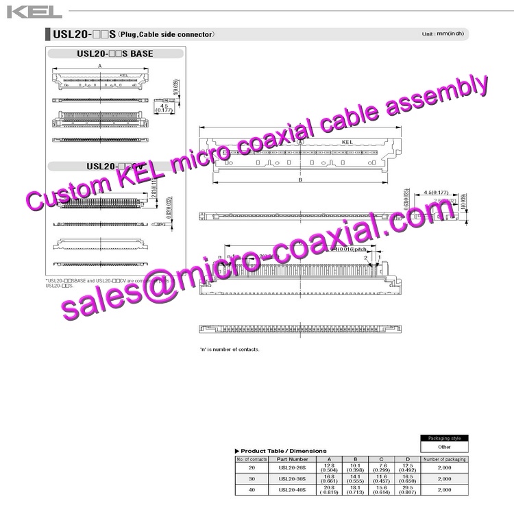 customized KEL XSLS20-30 Micro Coaxial Cable KEL XSL20-48S Micro Coaxial Cable Sony FCB-ER8550 KEL USL00-30L-C cable DI-SC220 Micro Coaxial Cable