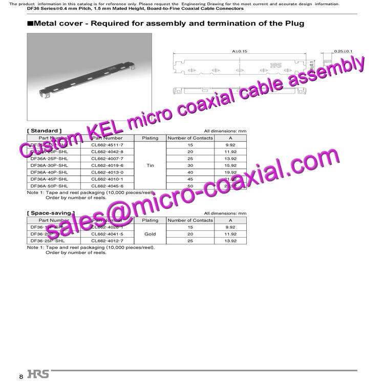 OEM ODM KEL SSL01-30L3-1000 Micro Coaxial Cable KEL USLS00-20-A Micro Coaxial Cable Hitachi HD camera DI-SC120R Molex 40 pin micro-coax cable DI-SC221 Micro Coaxial Cable
