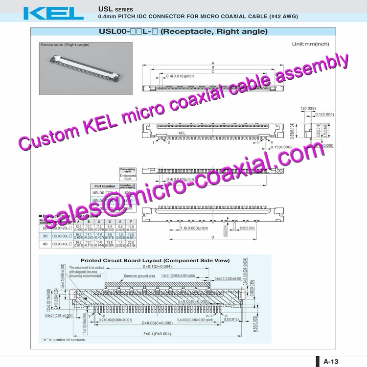 custom KEL SSL01-30L3-3000 Micro Coaxial Cable KEL XSLS00-40-A Micro Coaxial Cable Hitachi HD camera VK-S454EN Molex 30 pin micro-coax cable XCL-SG1240 Micro Coaxial Cable