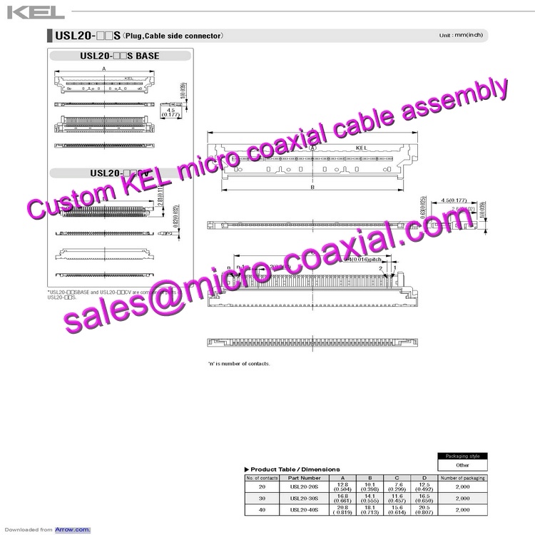 custom KEL USL20-20S Micro Coaxial Cable KEL SSL00-40L3-1000 Micro Coaxial Cable KEL 30 pin micro-coax cable DI-SC221 XCL-SG1240 Micro Coaxial Cable