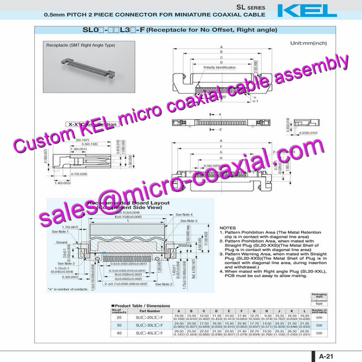 Customized KEL TMC01-51S-B Micro Coaxial Cable KEL SSL01-30L3-0500 Micro Coaxial Cable Sony FCB-EV7520A KEL USL00-30L-C cable VK-S454EN Micro Coaxial Cable