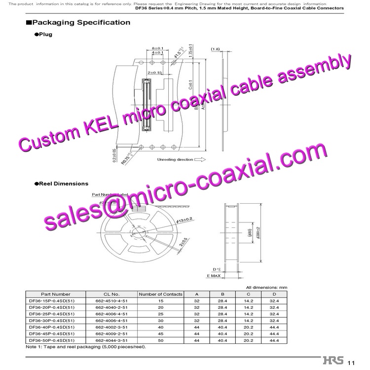 Customized KEL USL00-30L-C Micro Coaxial Cable KEL SSL01-20L3-0500 Micro Coaxial Cable KEL 30 pin micro-coax cable DI-SC233 MP1010M-VC Micro Coaxial Cable