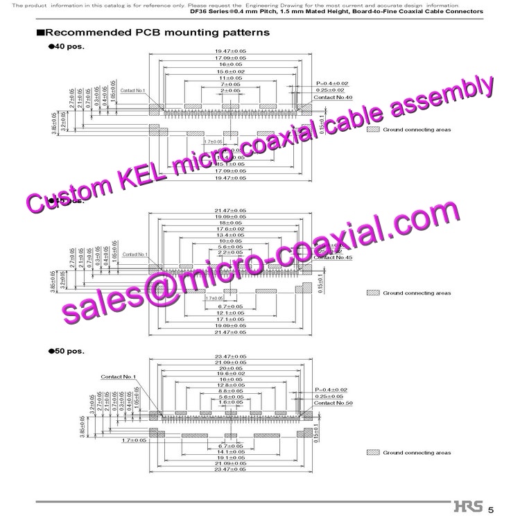 Custom KEL USLS20-30 Micro Coaxial Cable KEL SSL00-40L3-0500 Micro Coaxial Cable Sony Color Camera Module DI-SC110N-C Micro Coaxial Cable