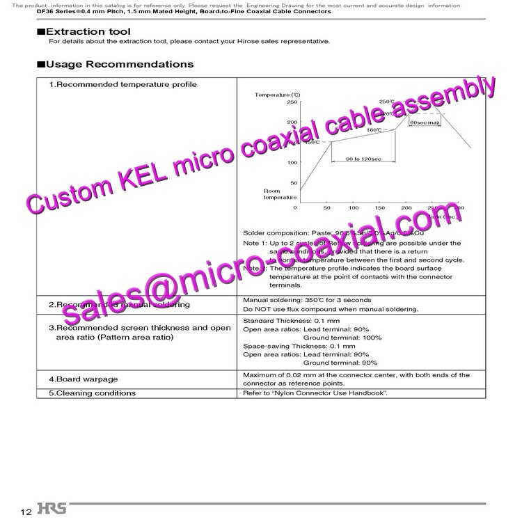 custom KEL XSLS00-30-A Micro Coaxial Cable KEL USLS00-34-C Micro Coaxial Cable Hitachi HD camera VK-S655EN Molex 30 pin micro-coax cable UMC-R10C Micro Coaxial Cable