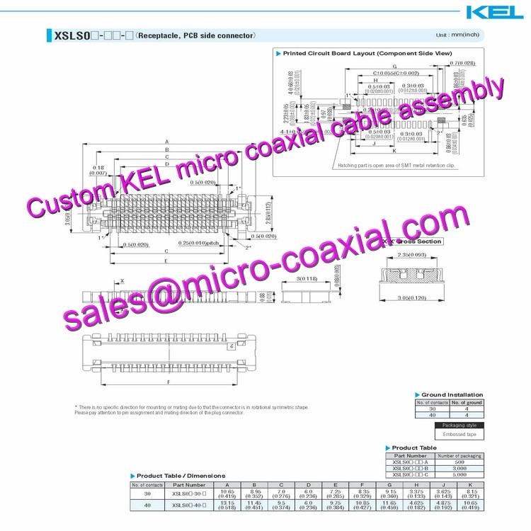 Custom KEL SSL00-30L3-3000 Micro Coaxial Cable KEL XSLS01-30-C Micro Coaxial Cable Sony FCB-ER8550 connector 30 pin micro coax cable UMC-R10C Micro Coaxial Cable