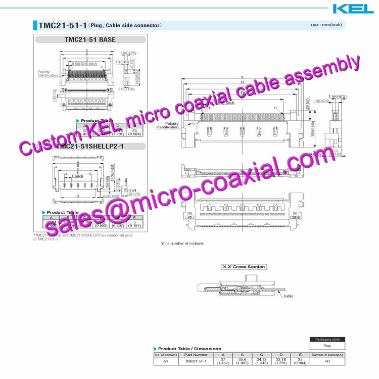 OEM ODM KEL USL20-40S Micro Coaxial Cable KEL XSLS00-40-B Micro Coaxial Cable Hitachi HD camera DI-SC231 KEL 30 pin micro-coax cable DI-SC110N-C Micro Coaxial Cable
