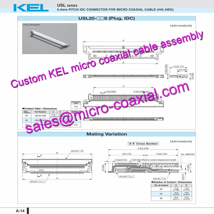 customized KEL XSLS01-30-B Micro Coaxial Cable KEL USL00-30L-A Micro Coaxial Cable Sony FCB-ES8230 KEL USL00-30L-C cable FCB-SE600 Micro Coaxial Cable