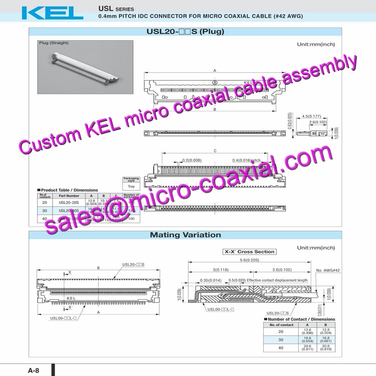 OEM ODM KEL SSL20-20SB Micro Coaxial Cable KEL XSLS00-30-C Micro Coaxial Cable Hitachi HD camera DI-SC120R Molex 40 pin micro-coax cable DI-SC220 Micro Coaxial Cable