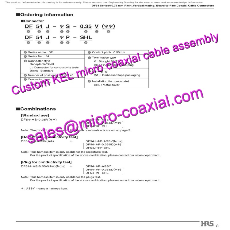 customized KEL XSL20-48S Micro Coaxial Cable KEL SSL00-40L3-3000 Micro Coaxial Cable 30-pin Micro Coaxial Connector FCB-EV3300 Micro Coaxial Cable