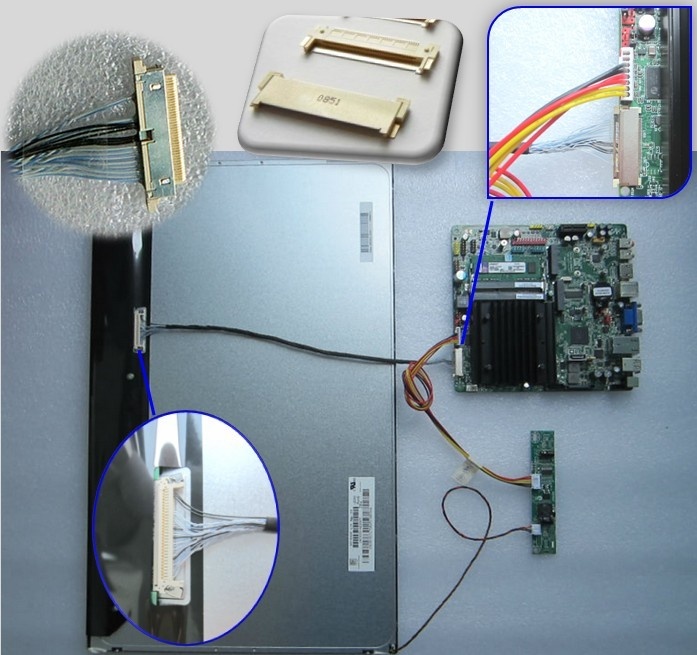 custom I-PEX CABLINE-G fine pitch cable assembly I-PEX 20846 LVDS eDP cable assembly Vendor