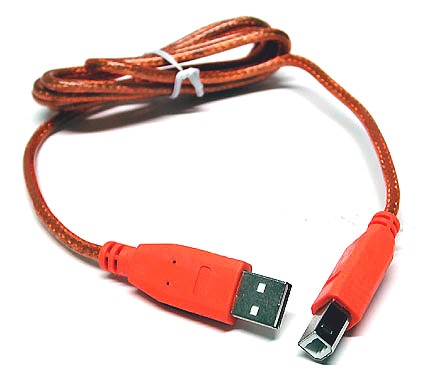 USB Type a (left for computer link) and USB Type B (right for devices)