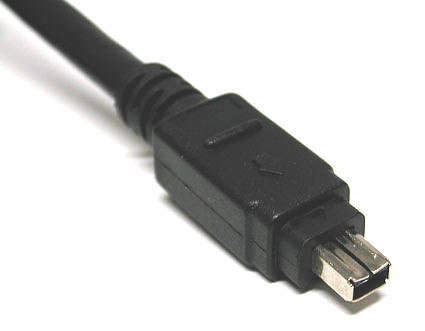Detail: the 4-pin connector without power leads, typical for digital video cameras (camcorders) and notebooks