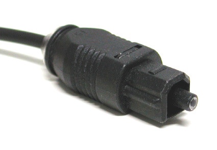 TOSKLINK connector for optical delivery using fiber optic cable for digital SPDIF signals