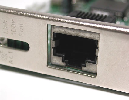 Network port on a PCI network card