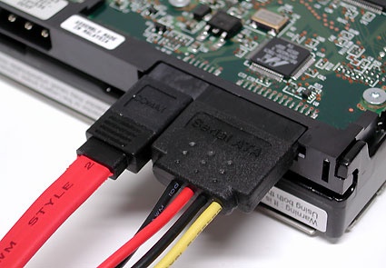 ...or with a special SATA power cable as shown in this picture.