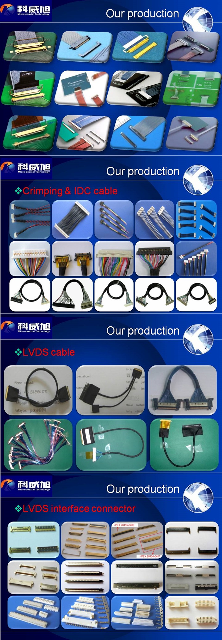 Custom LVDS eDP micro coaxial cable manufacturer